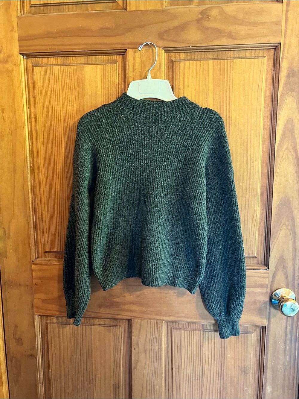 Pink Rose Dark Green Turtleneck Sweater